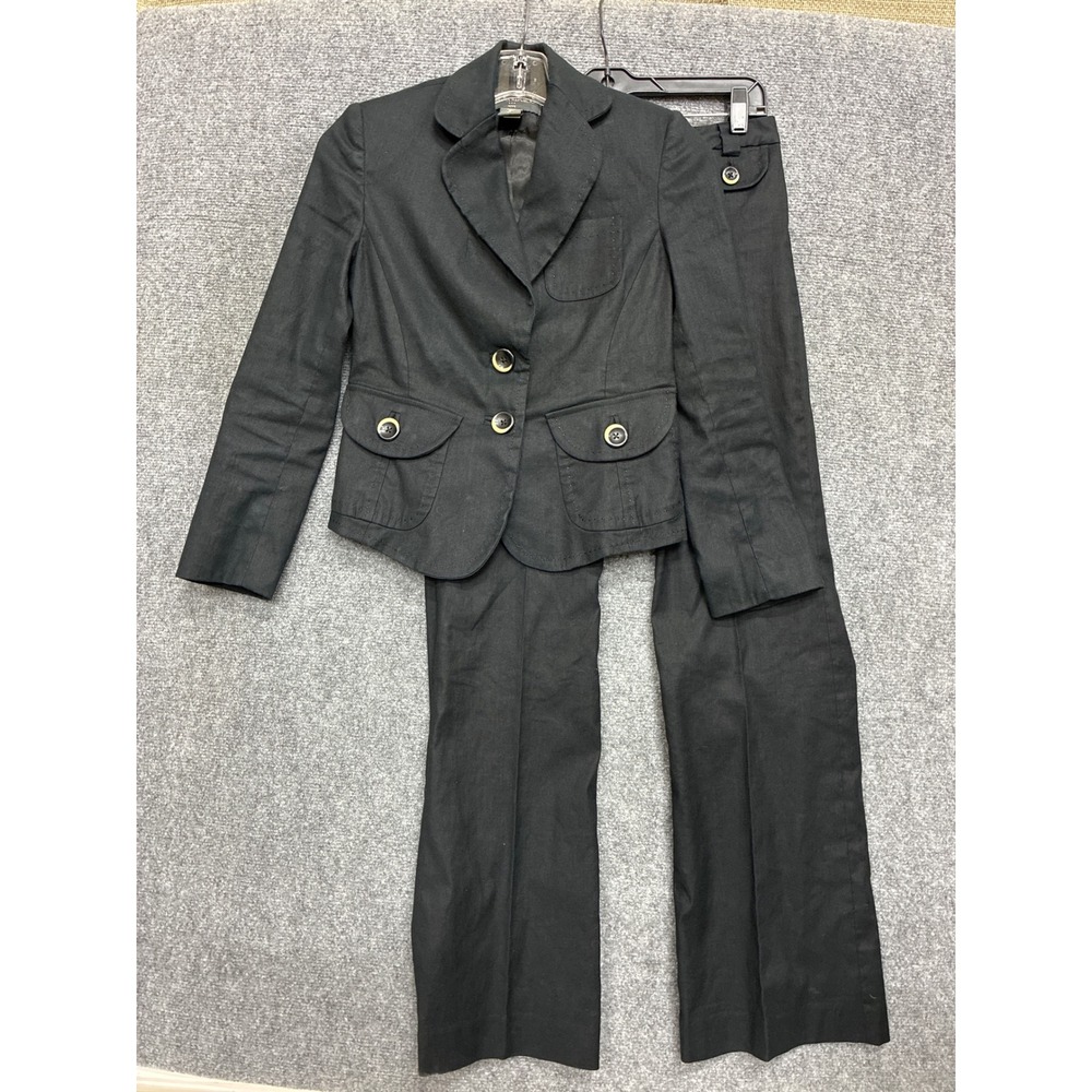 Linen Banana Republic Black Linen Blend Suit Set Blazer 2P Pants 0 Petite